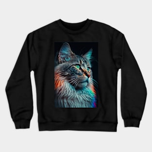 Serious Cat portrait Crewneck Sweatshirt